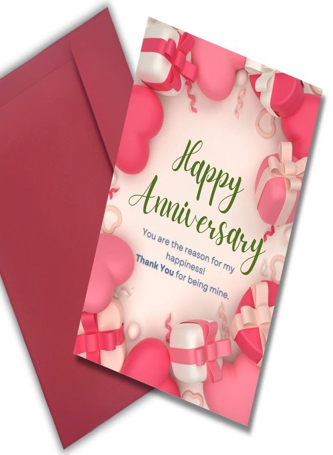 AanyaCentric Wedding Anniversary Gift - Printed Greeting Card A5 Size with Handmade Envelope - Perfect Marriage Anniversary Card for Husband or Wife - Love Greeting and Special Card - Type1 - Image 1